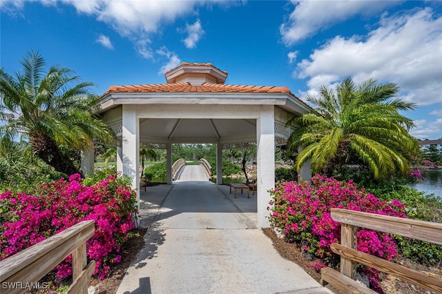 view of car parking featuring a carport