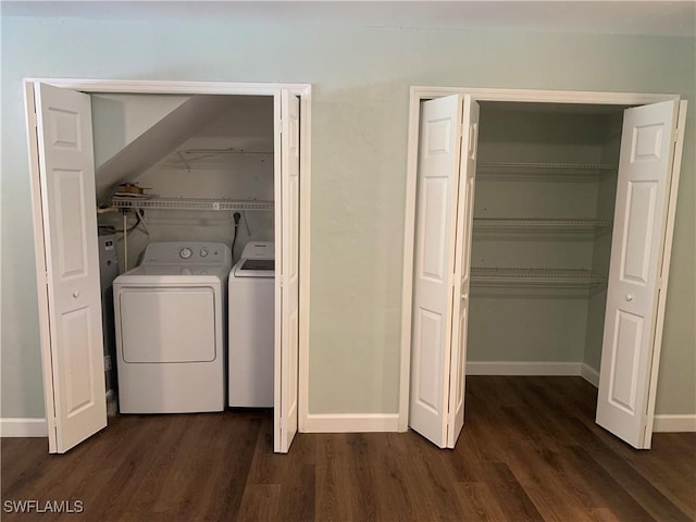 13508 Siesta Pines Ct Unit 8, Fort Myers, FL 33908 - laundry area with separate washer and dryer and dark wood finished floors