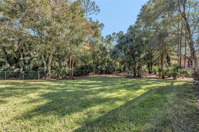 view of yard featuring fence