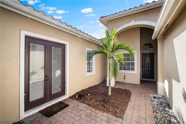 entrance to property with french doors