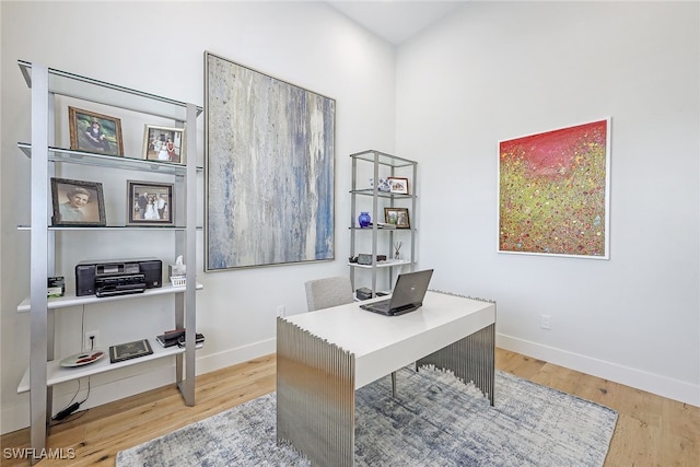 office featuring hardwood / wood-style floors