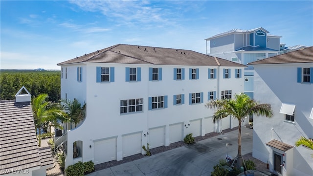 view of property with a garage