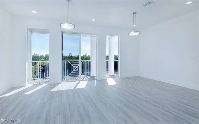 spare room with wood-type flooring