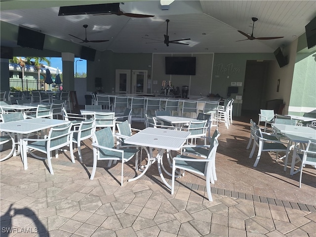 view of patio / terrace with exterior bar