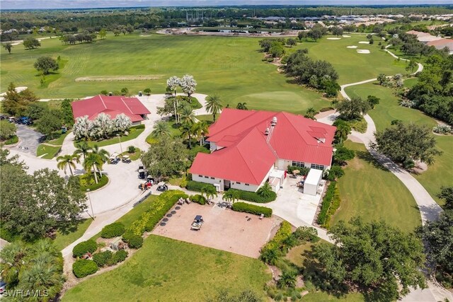 aerial view with view of golf course