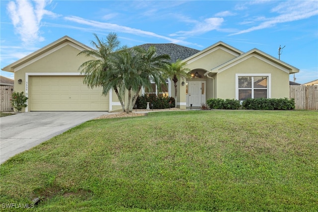 3530 NE 12th Ct, Cape Coral, FL 33909 - ranch-style home with stucco siding, an attached garage, and concrete driveway