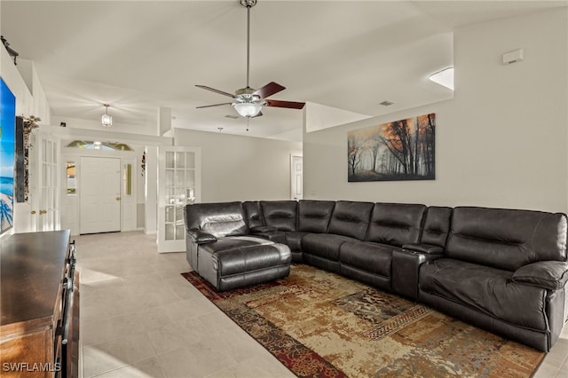 3530 NE 12th Ct, Cape Coral, FL 33909 - living area featuring a ceiling fan
