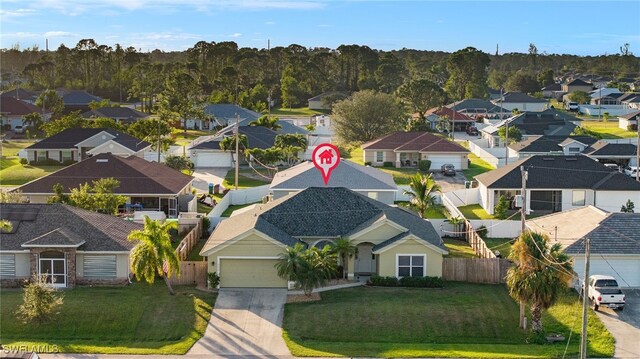 aerial view featuring a residential view