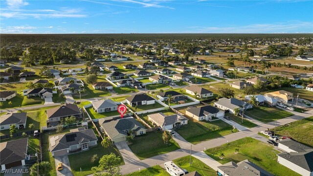 drone / aerial view with a residential view