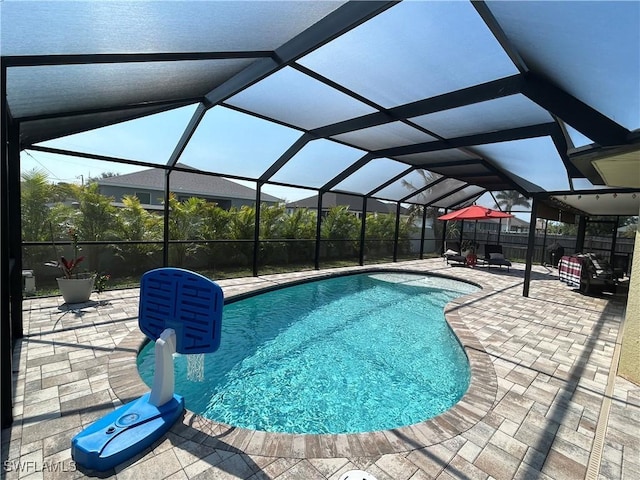 3530 NE 12th Ct, Cape Coral, FL 33909 - view of pool with a patio area and glass enclosure