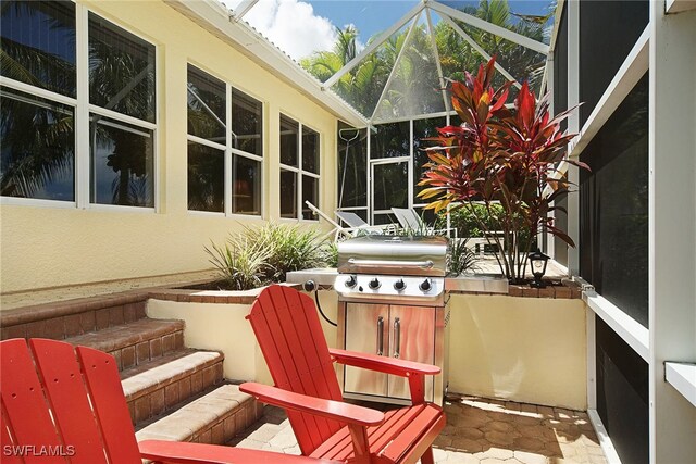 4126 SW 27th Ave, Cape Coral, FL 33914 - view of patio / terrace with glass enclosure