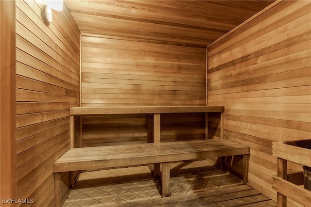 view of sauna