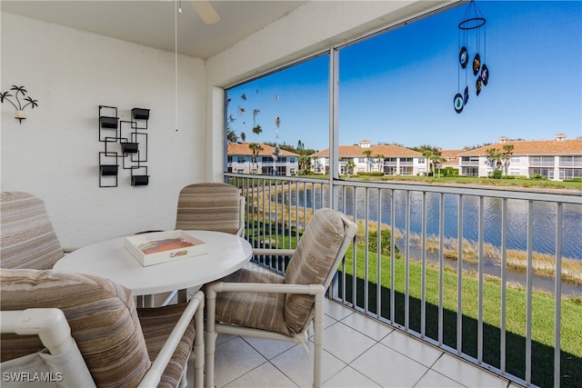 balcony with a water view