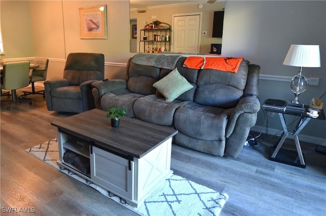 living room featuring hardwood / wood-style flooring