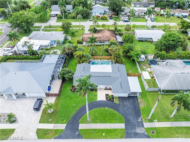 aerial view featuring a residential view