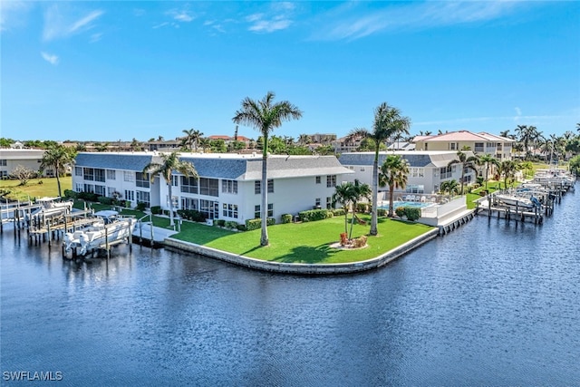 view of water feature featuring a boat dock