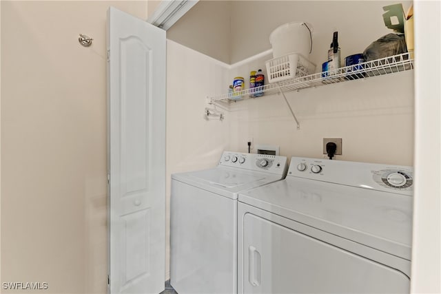 laundry area featuring washer and dryer