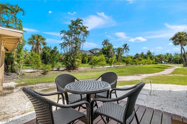 view of patio with a wooden deck