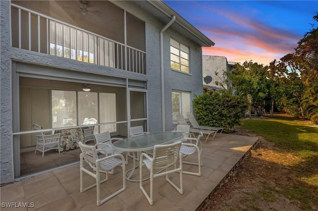 34 Watercolor Way Unit 34, Naples, FL 34113 - view of patio / terrace featuring a balcony, ceiling fan, and outdoor dining space
