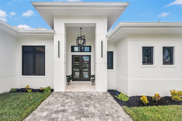 entrance to property with french doors