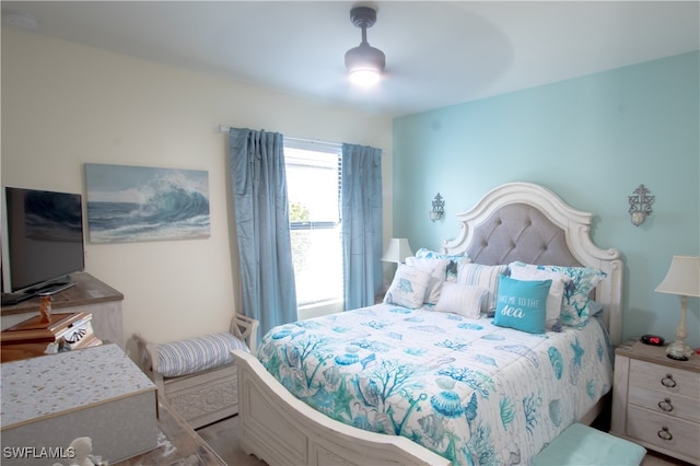 bedroom featuring light hardwood / wood-style flooring