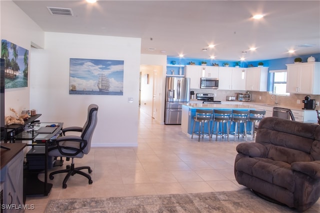 interior space featuring sink