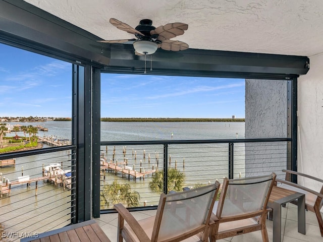 balcony with a water view