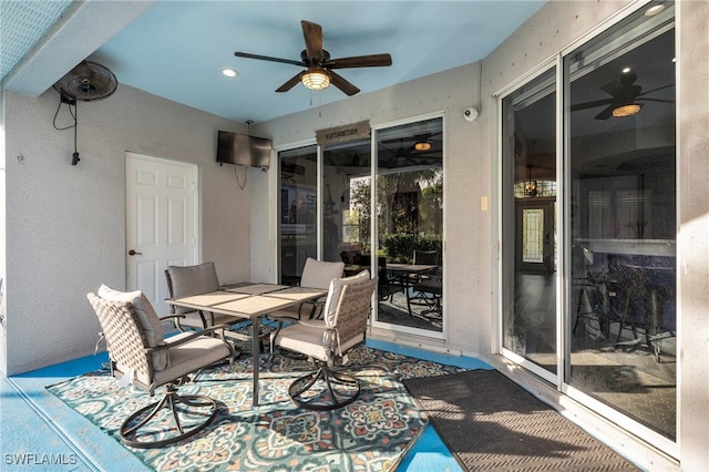 view of patio / terrace with ceiling fan