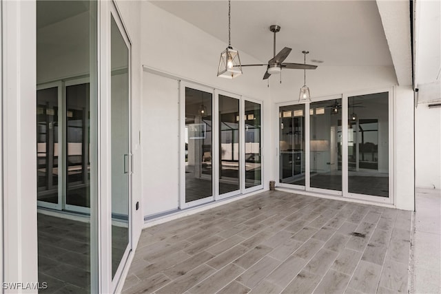 view of patio with ceiling fan