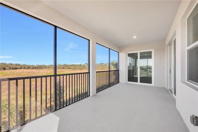 view of unfurnished sunroom