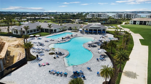 view of pool with a patio area