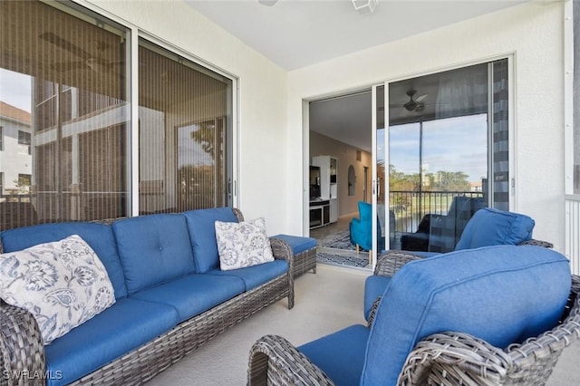 view of patio with an outdoor hangout area