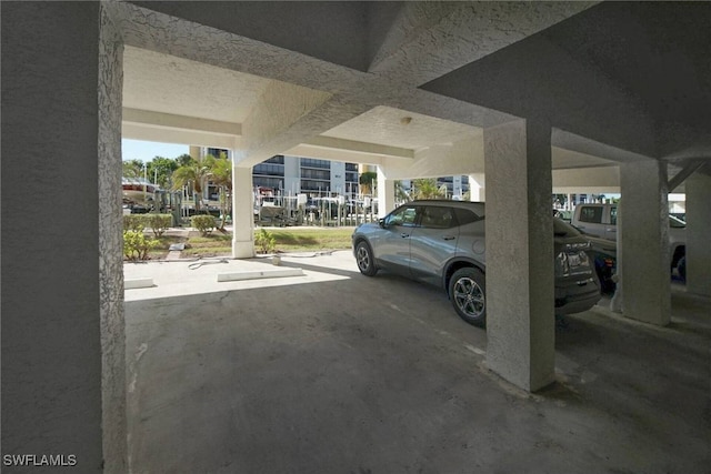 view of garage