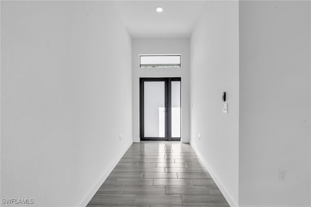 interior space featuring dark wood-type flooring