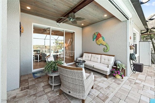 17773 Vaca Ct, Fort Myers, FL 33908 - view of patio / terrace with a ceiling fan