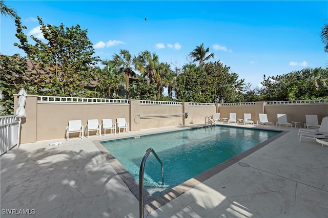 view of pool with a patio