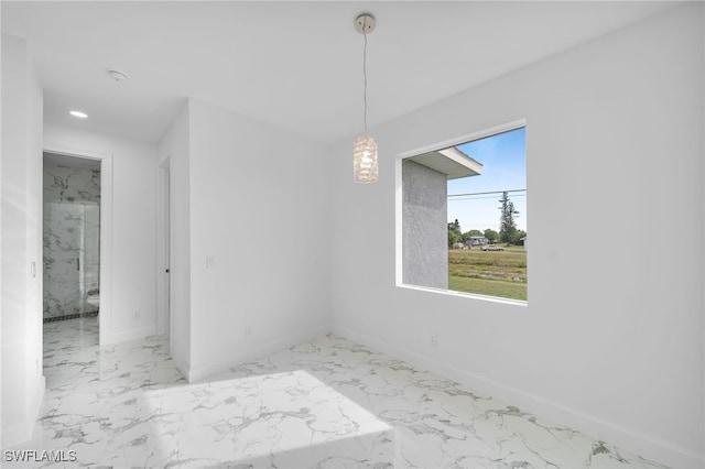 view of unfurnished dining area