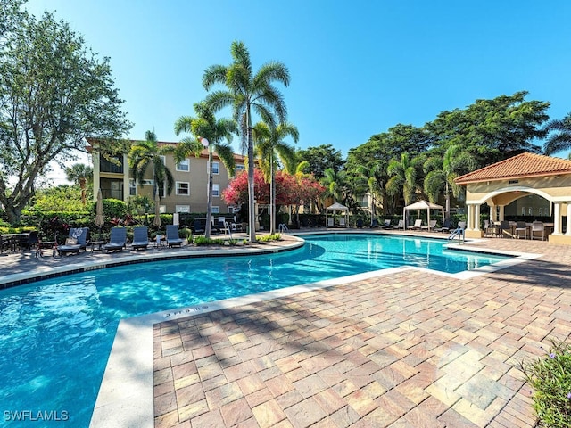 view of pool with a patio area