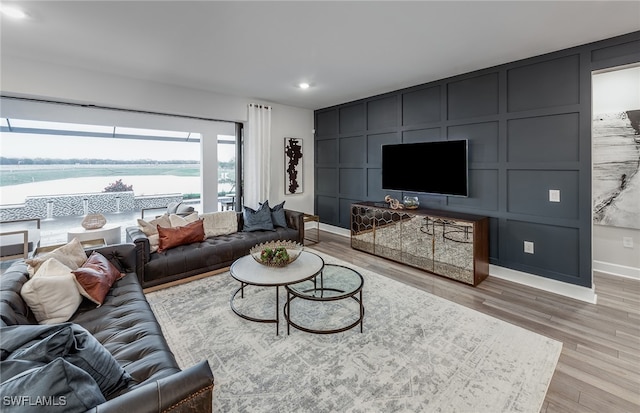 living room featuring light hardwood / wood-style floors