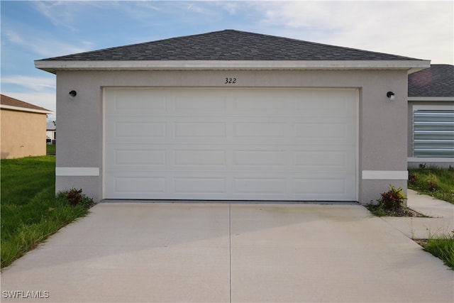 view of garage