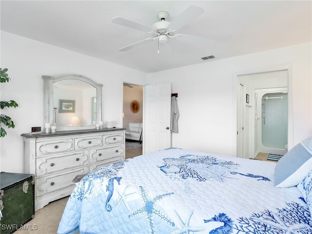 bedroom with ceiling fan