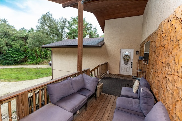 exterior space with an outdoor hangout area