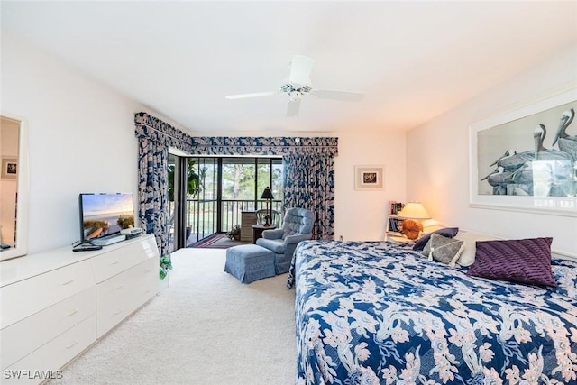 76 Cypress View Dr Unit E-76, Naples, FL 34113 - carpeted bedroom featuring access to outside and ceiling fan