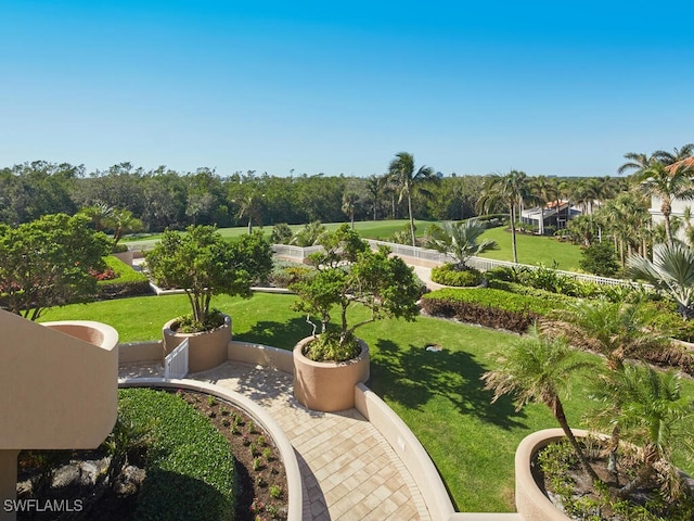 view of community featuring a yard