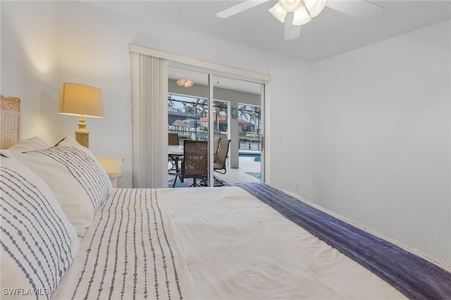 bedroom featuring ceiling fan