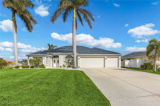 2819 SW 37th Ter, Cape Coral, FL 33914 - ranch-style home featuring driveway, an attached garage, roof with shingles, and stucco siding