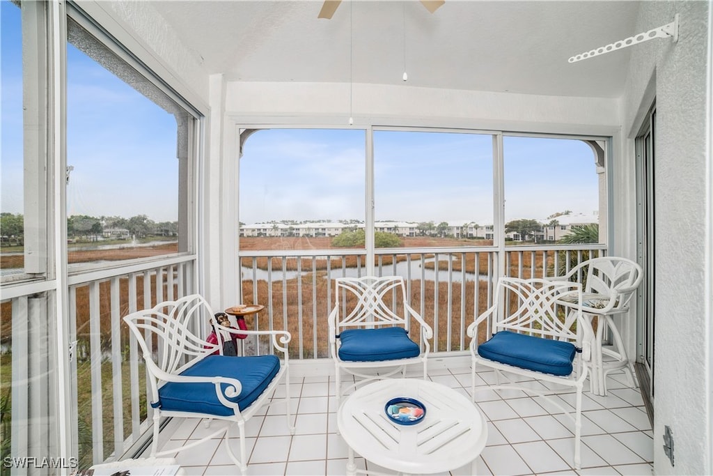 unfurnished sunroom featuring a wealth of natural light