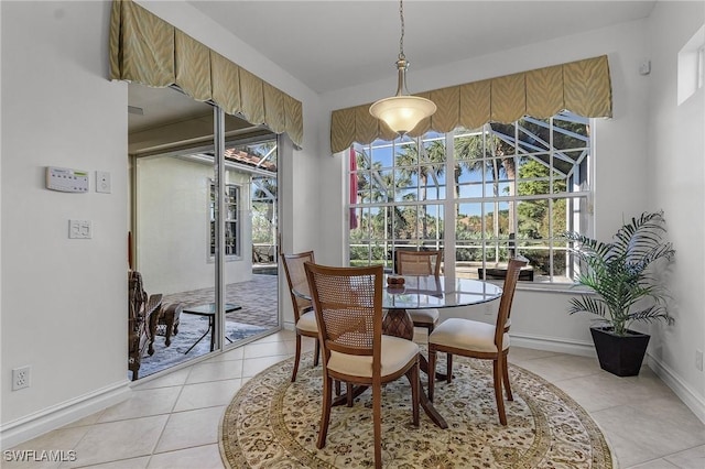 view of tiled dining room