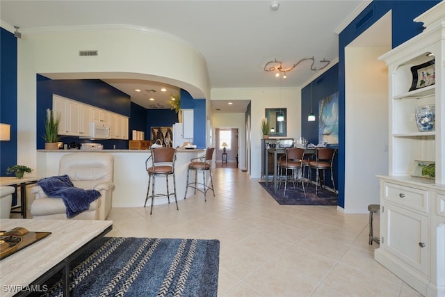 interior space featuring ornamental molding