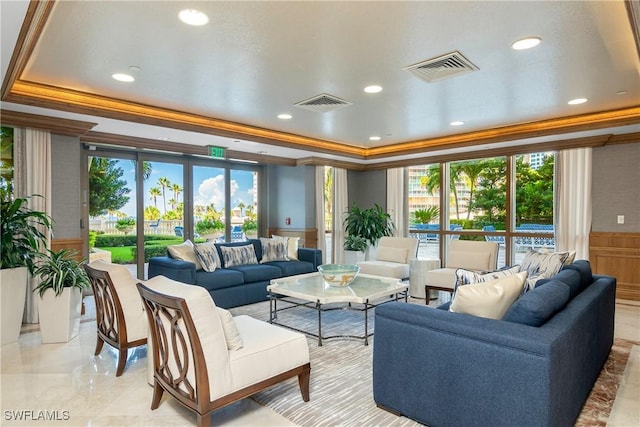 4021 Gulf Shore Blvd N Unit 903, Naples, FL 34103 - building lobby with recessed lighting, ornamental molding, and wainscoting